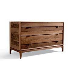 Liliale Solid Wood Dresser, Walnut in Hand-Made Natural Finish, Contemporary