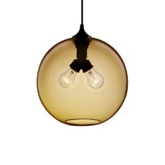 Binary Smoke Handblown Modern Glass Pendant Light, Made in the USA