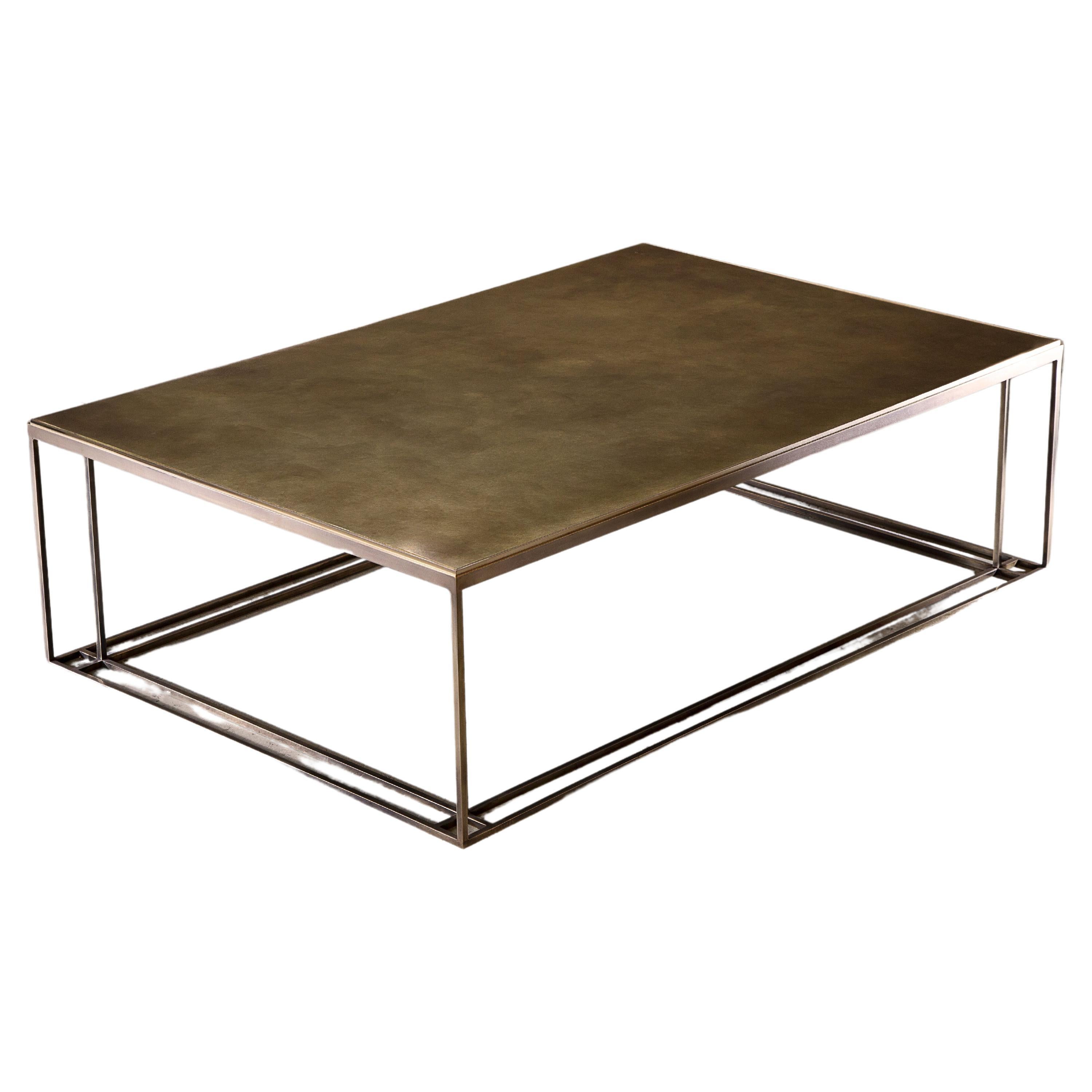 Binate Coffee Table — Extra Large — All Patinated Brass — Made in Britain For Sale