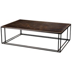 Binate Coffee Table — Medium — Blackened Steel Frame — Patinated Brass Top