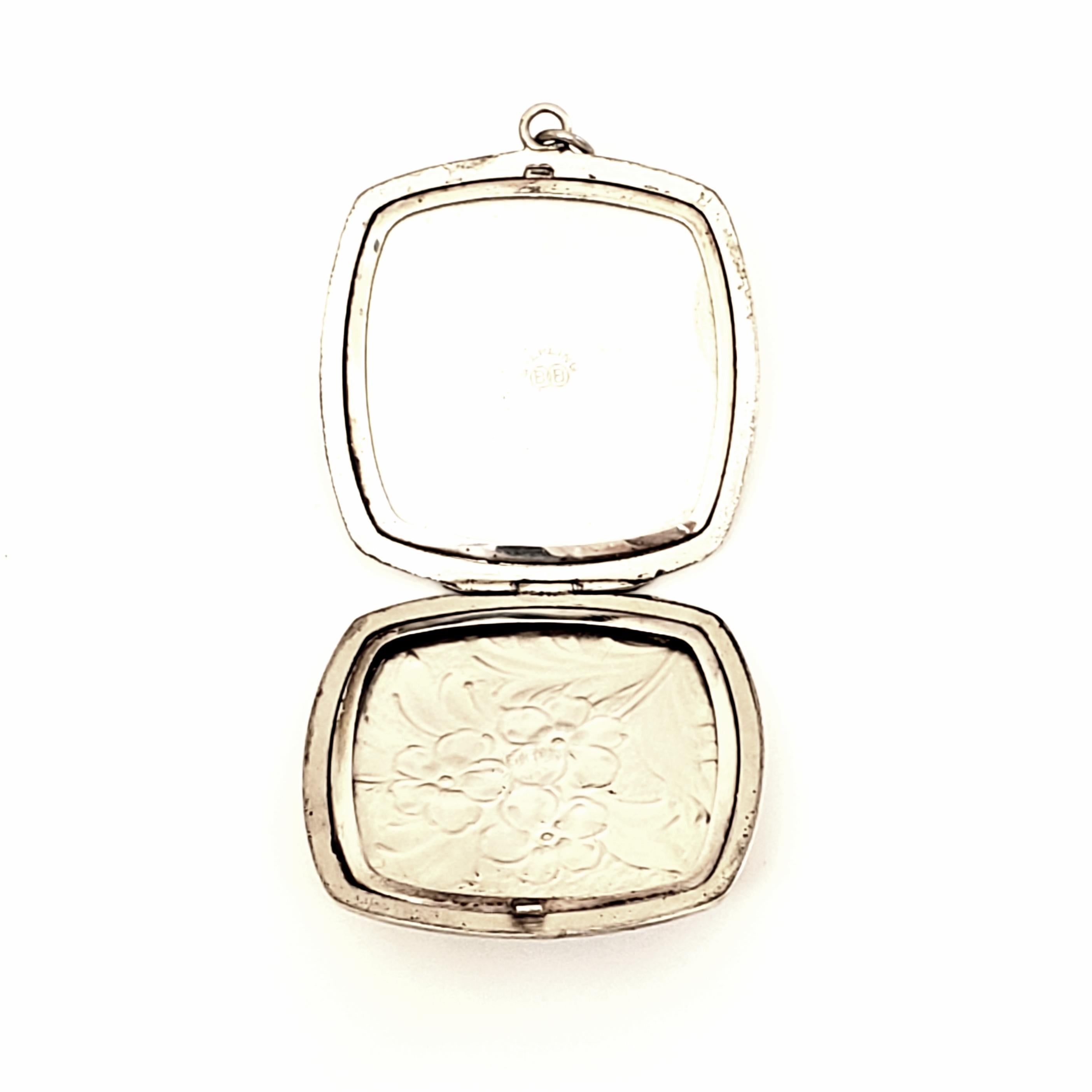 Women's Binder Bros, Inc. Sterling Silver Square Floral Locket