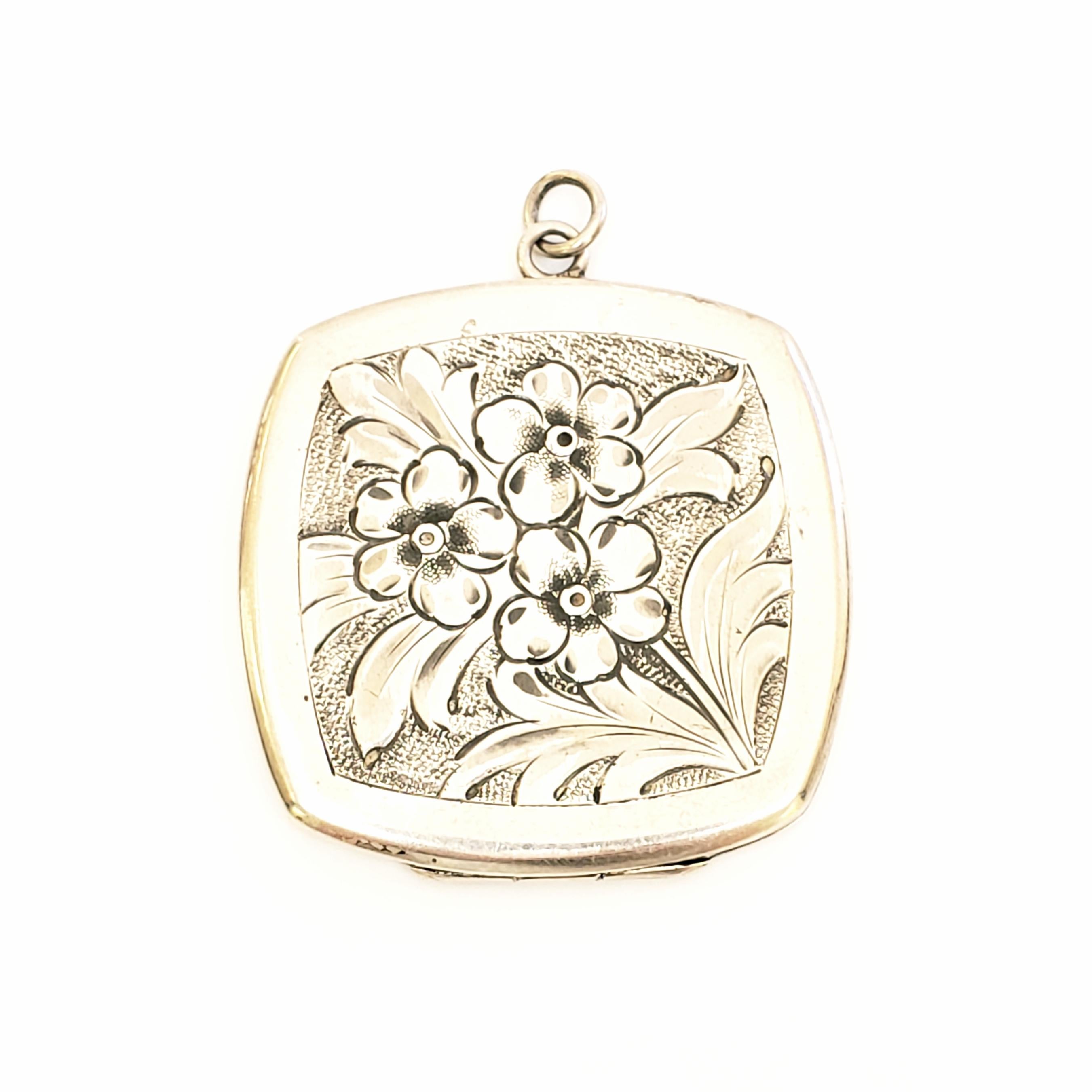 Binder Bros, Inc. Sterling Silver Square Floral Locket 2