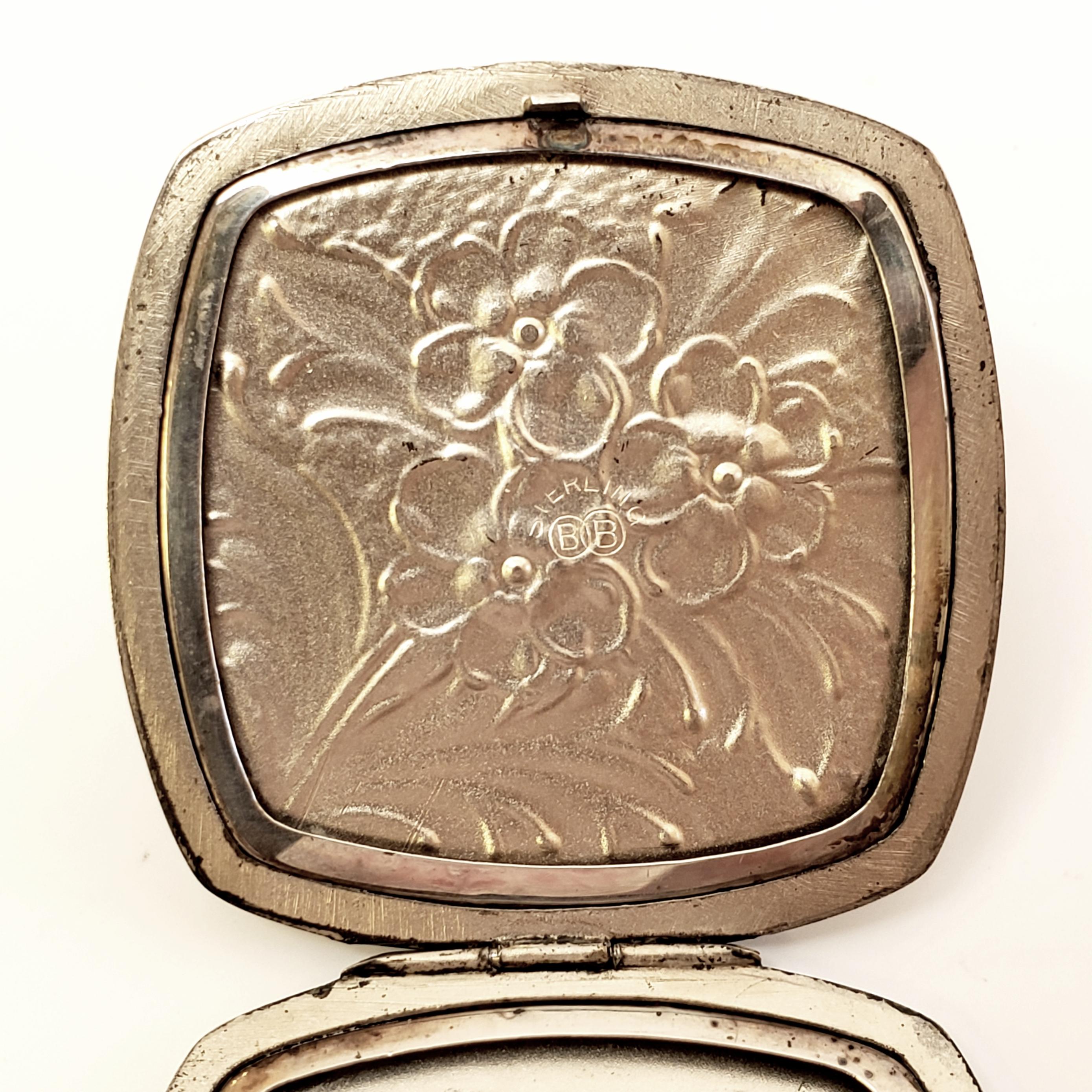 Binder Bros, Inc. Sterling Silver Square Floral Locket 3