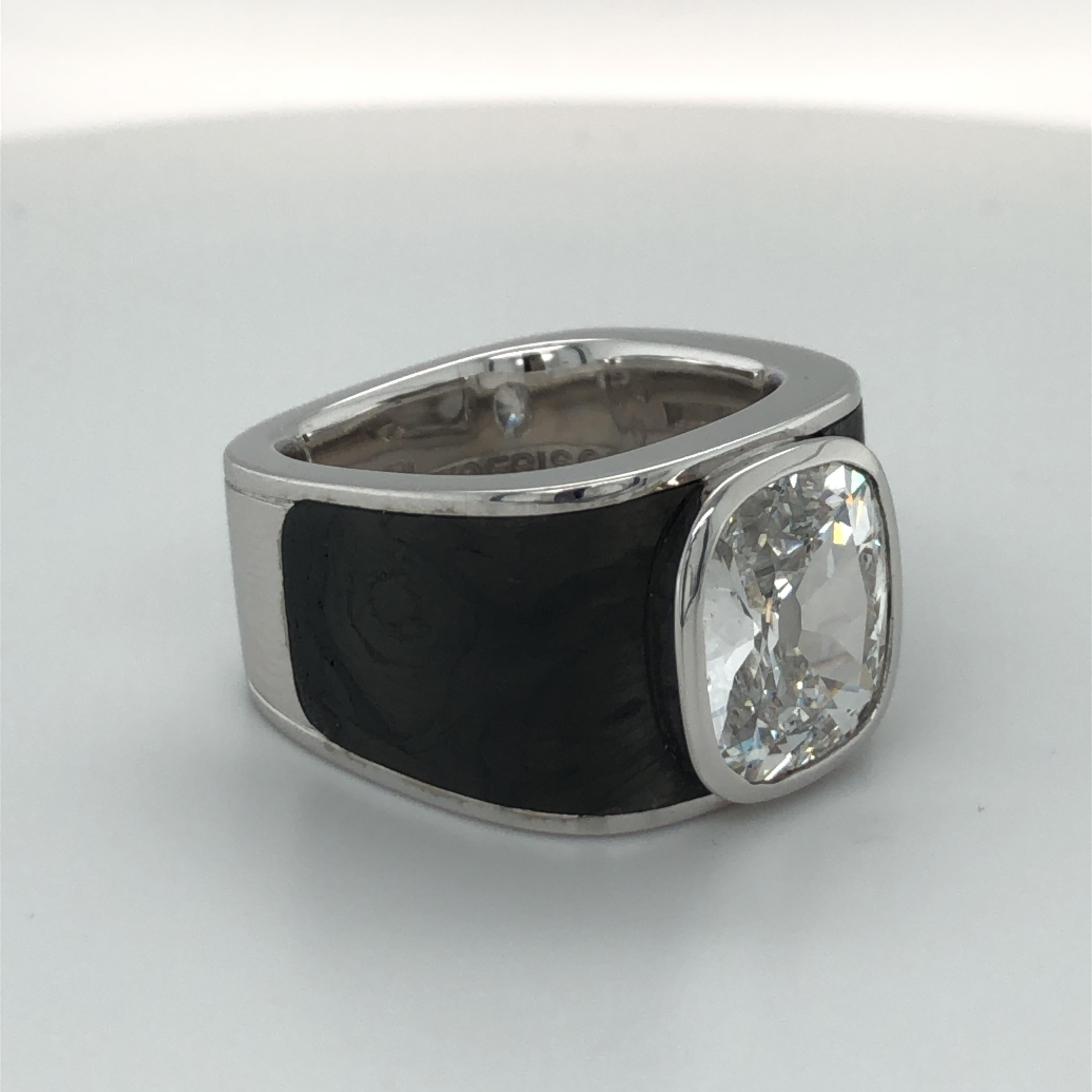Binder Moerisch 3.41 Carat Diamond Ring in 18 Karat White Gold and Carbon 1