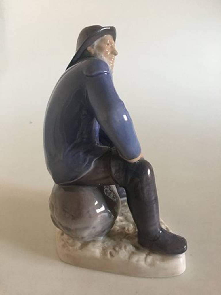 Danish Bing & Grondahl Figurine #2370 Old Fisherman from Skagen