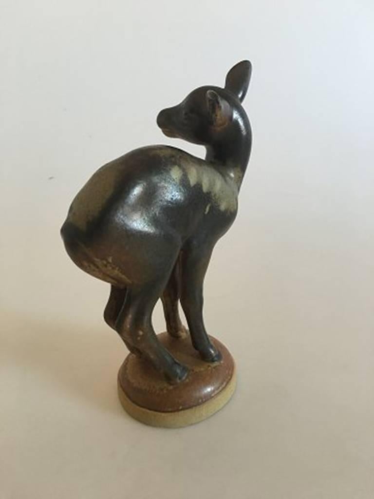 Scandinavian Modern Bing & Grondahl Figurine of Deer on Base #1929 For Sale