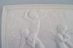 Bing and Grøndahl After Thorvaldsen, Antique Biscuit Wall Plaque with Putti
