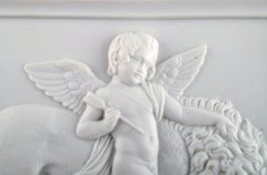Bing and Grøndahl after Thorvaldsen, Antique Wall Plaque with Putto and Lion
