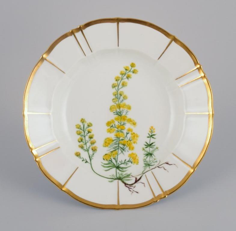 Mid-20th Century Bing and Grøndahl, Three Deep Porcelain Plates in Flora Danica Style