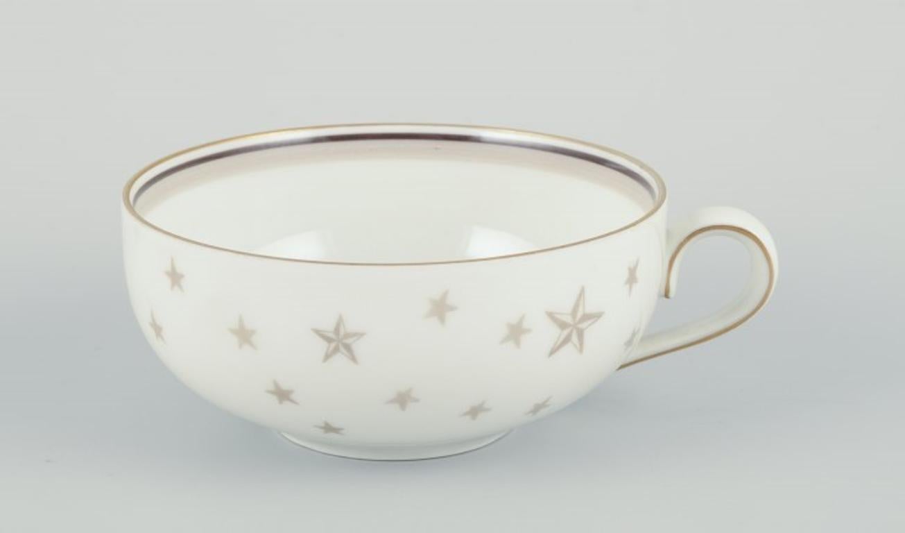 Danish Bing and Grondahl, ”Milky Way”.  Five teacups with saucers. Approx. 1930s For Sale