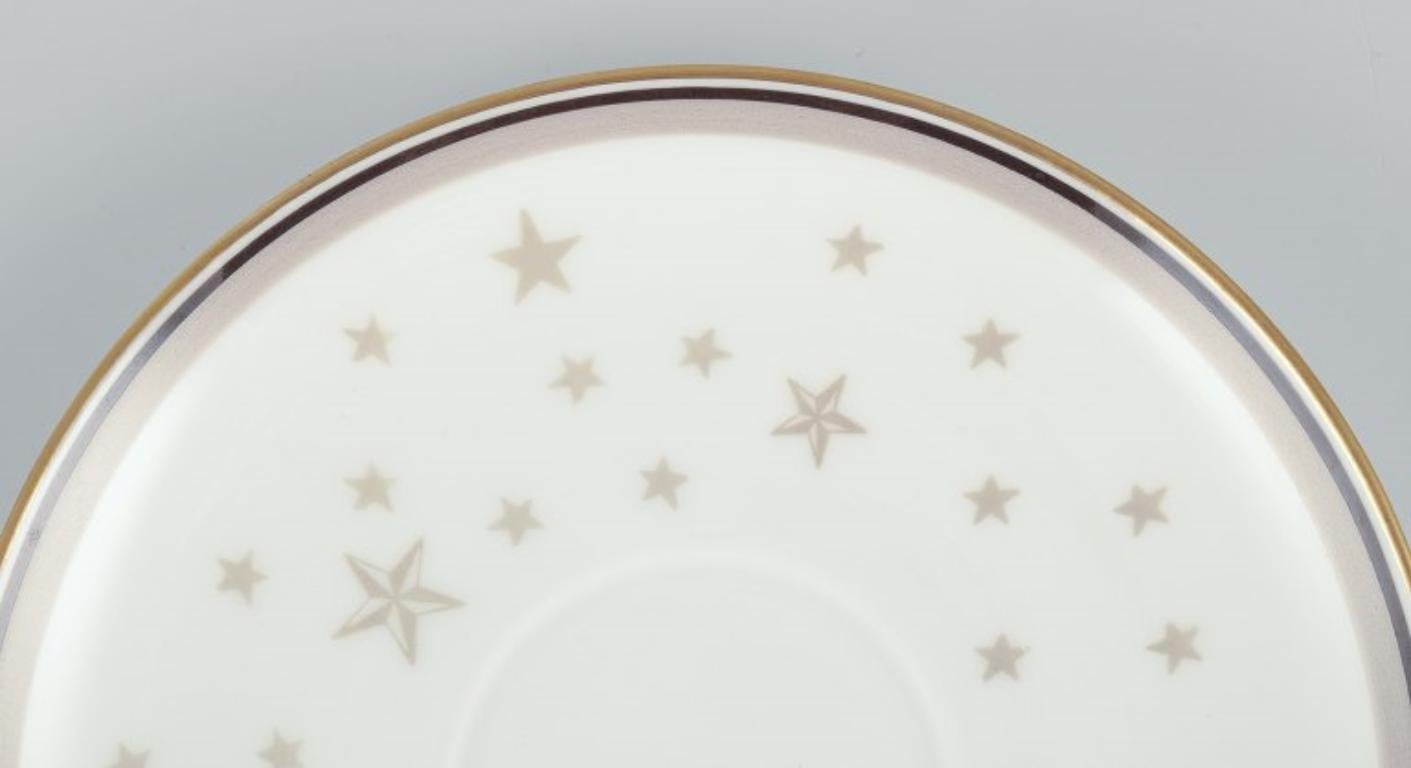 Mid-20th Century Bing and Grondahl, ”Milky Way”.  Five teacups with saucers. Approx. 1930s For Sale