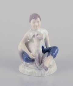 Bing and Grondahl, porcelain figurine of a girl with lamb.
