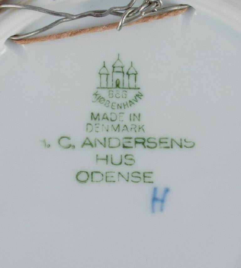 Porcelain Bing & Grøndahl, a Set of Five Christmas Plates 1951, 1953, 1954, 1955, 1956 For Sale