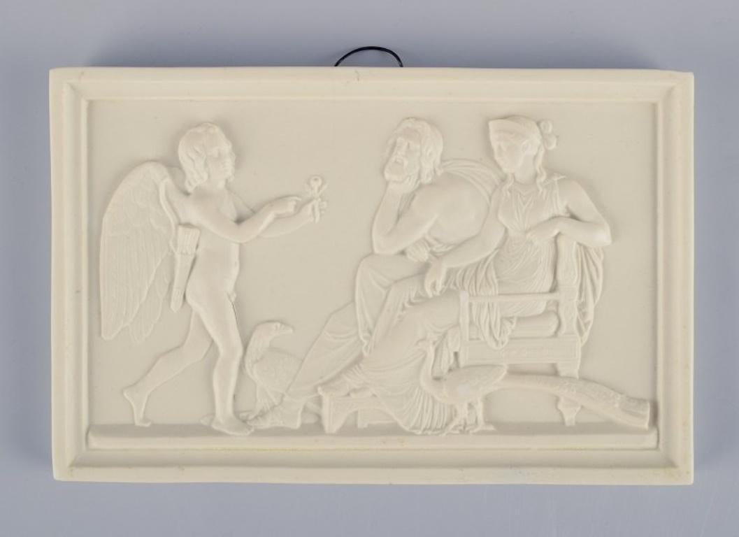 Neoclassical Revival Bing & Grøndahl and Royal Copenhagen. Five wall reliefs after Thorvaldsen For Sale