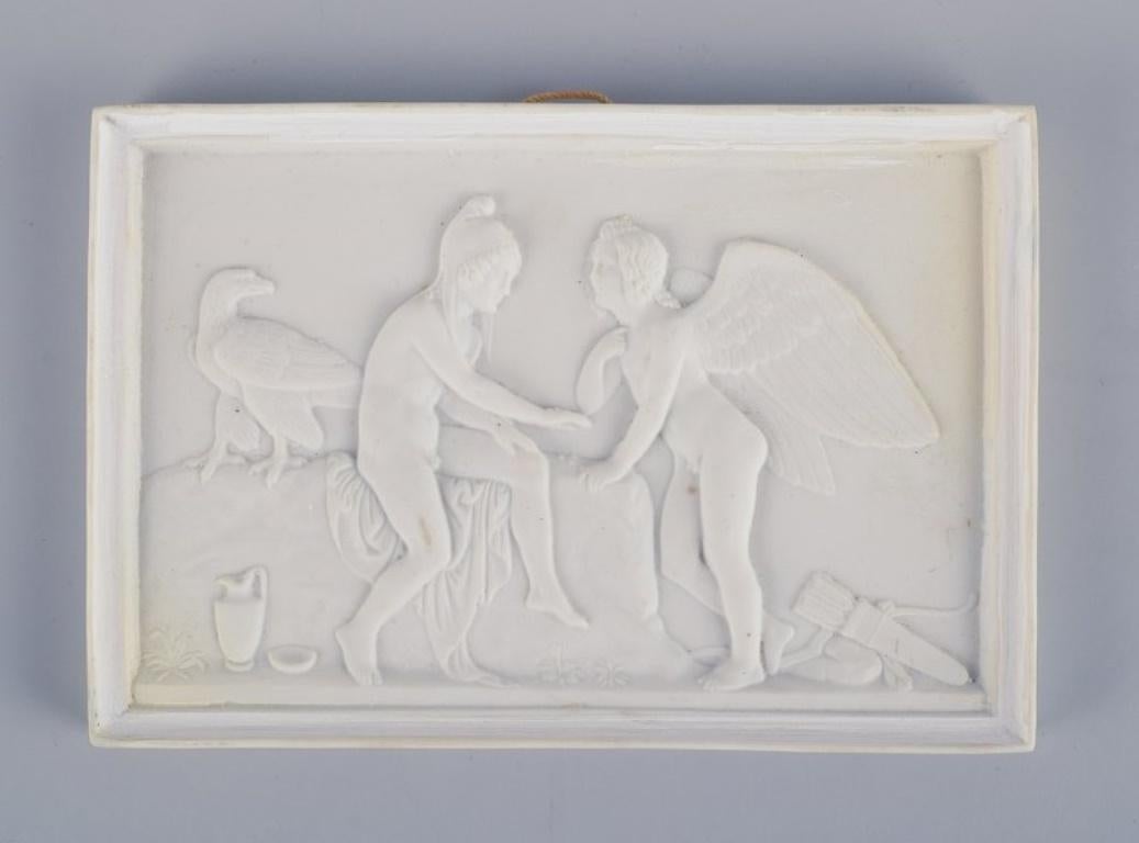 Late 19th Century Bing & Grøndahl and Royal Copenhagen. Five wall reliefs after Thorvaldsen For Sale