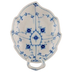 Bing & Grøndahl Blue Fluted Leaf-Shaped Bowl, Model Number 356