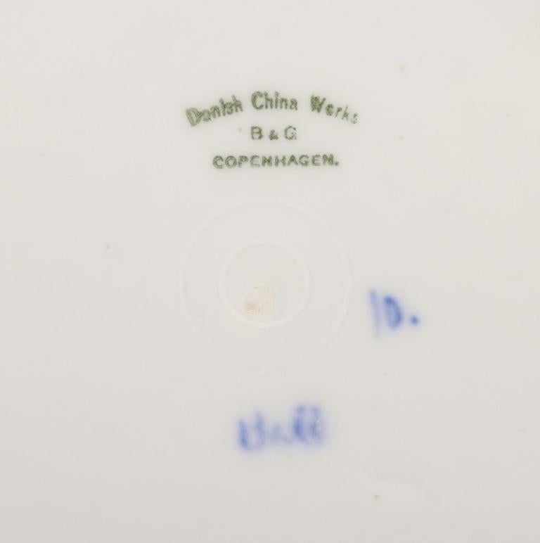 Bing & Grøndahl Blue Fluted.  Two antique deep plates in porcelain. Fines del siglo XIX en venta
