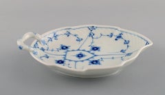 Bing & Grøndahl Blue Fluted Leaf-Shaped Bowl, Model Number 356