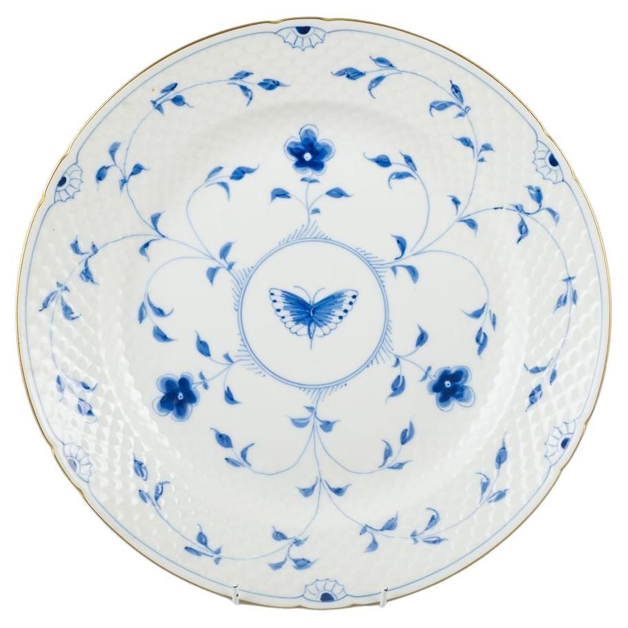 Bing & Grøndahl, Butterfly. Hand-painted porcelain round platter. 1920s/30s