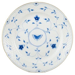 Bing & Grøndahl, Butterfly. Hand-painted porcelain round platter. 1920s/30s