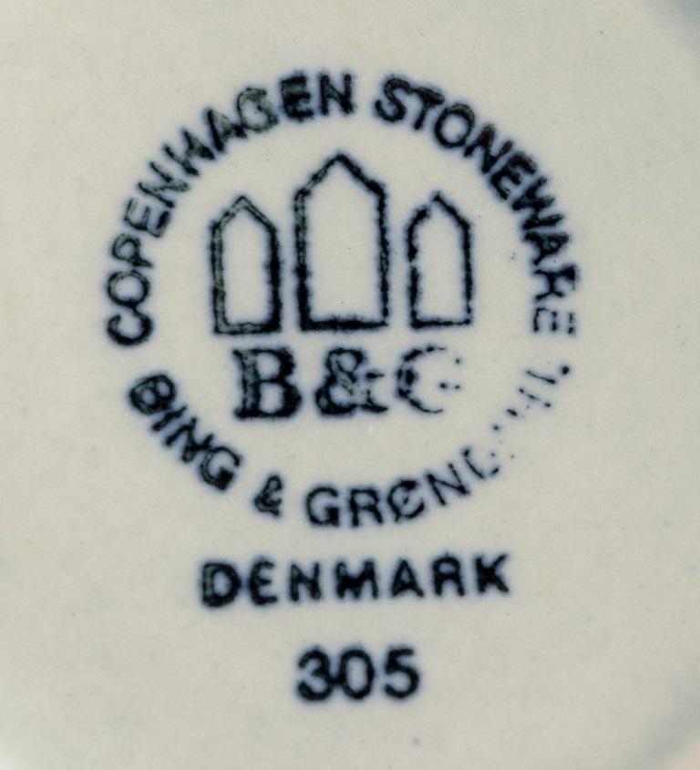 Bing & Grøndahl Colombie. Quatre paires de tasses à café en grès. en vente 1