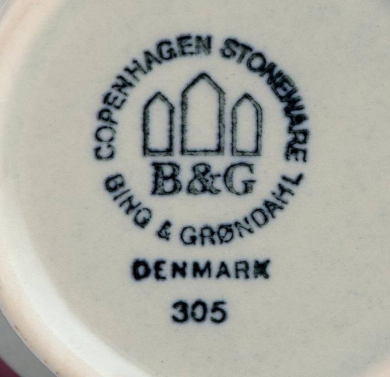 Bing & Grøndahl Kolumbien. Sechs Paar Kaffeebecher aus Steingut. (Glasiert) im Angebot