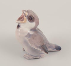 Bing & Grøndahl, Denmark. Porcelain group of three sparrows and sparrow chick.