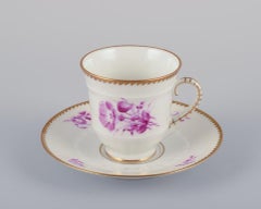Bing & Grøndahl, Denmark. Set of six demitasse cups with saucers in porcelain.