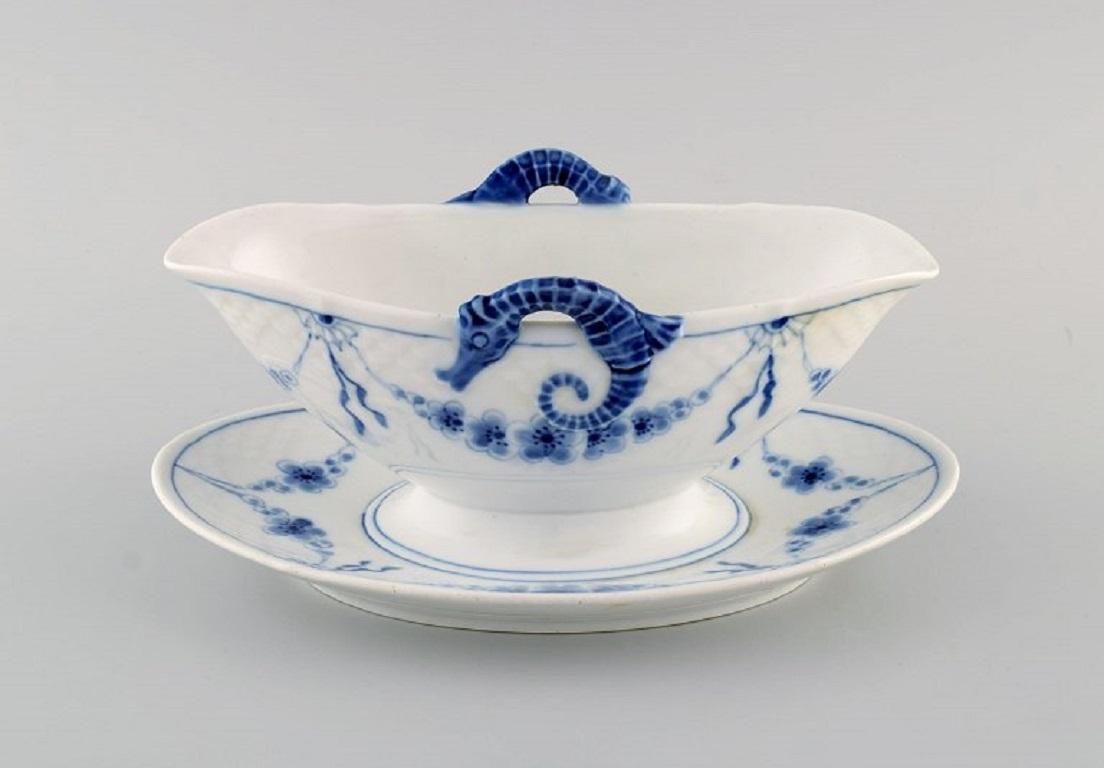 Danish Bing & Grøndahl Empire Sauce Bowl in Hand-Painted Porcelain For Sale