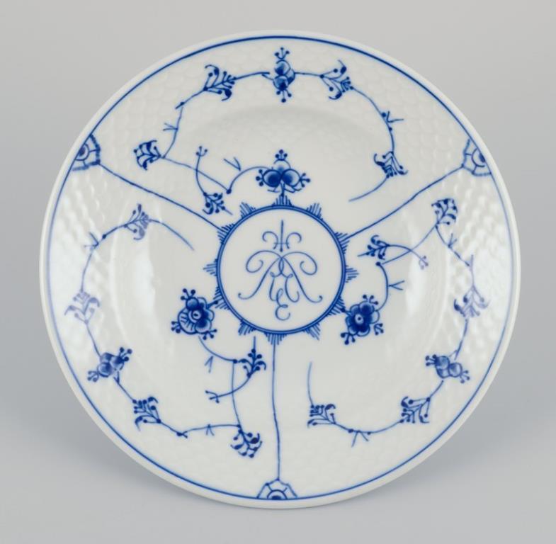 Danish Bing & Grøndahl. Five Blue Fluted deep plates in hotel/restaurant porcelain