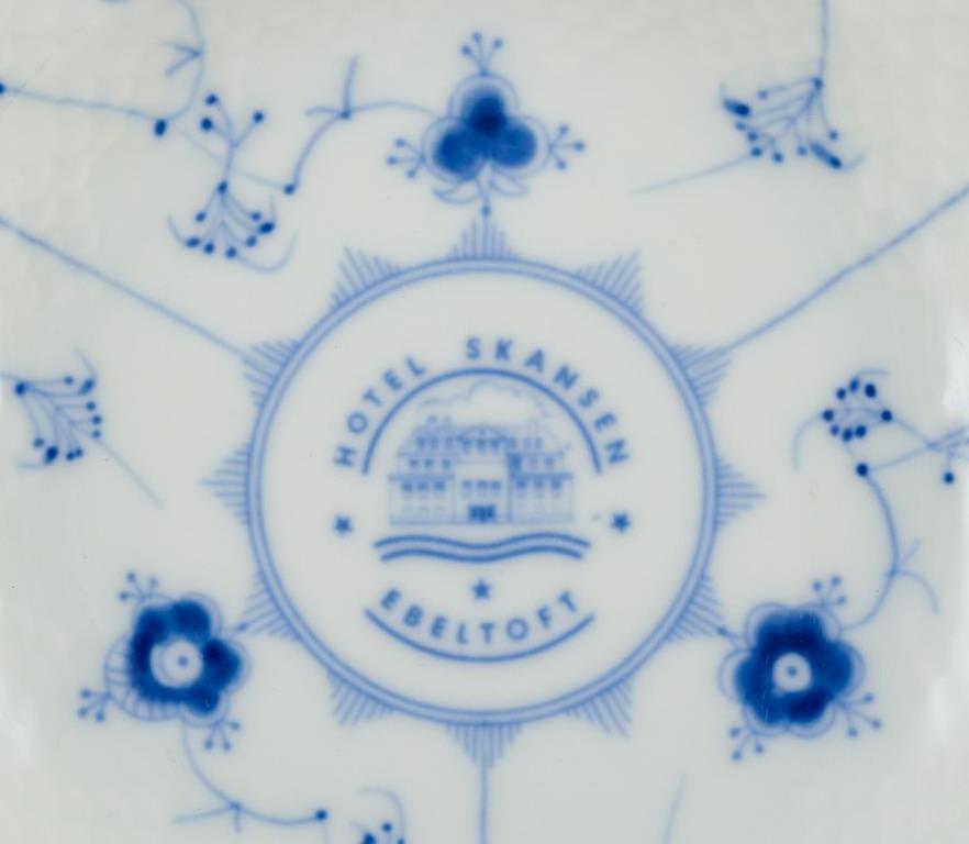 Mid-20th Century Bing & Grøndahl. Five Blue Fluted deep plates in hotel/restaurant porcelain