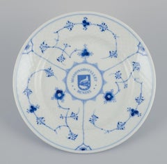 Bing & Grøndahl. Five Blue Fluted lunch plates. Hotel/restaurant porcelain.