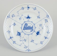 Bing & Grøndahl. Four Blue Fluted dinner plates. Hotel/restaurant porcelain.