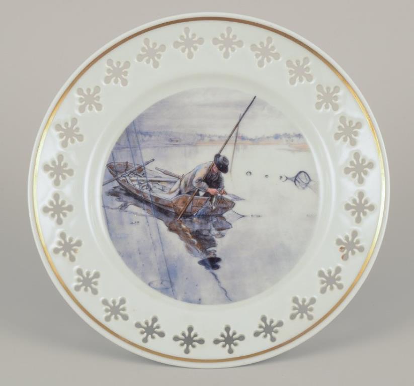 Danese Bing & Grøndahl. Quattro piatti in porcellana con motivi tratti dai dipinti di Carl Larsson. in vendita