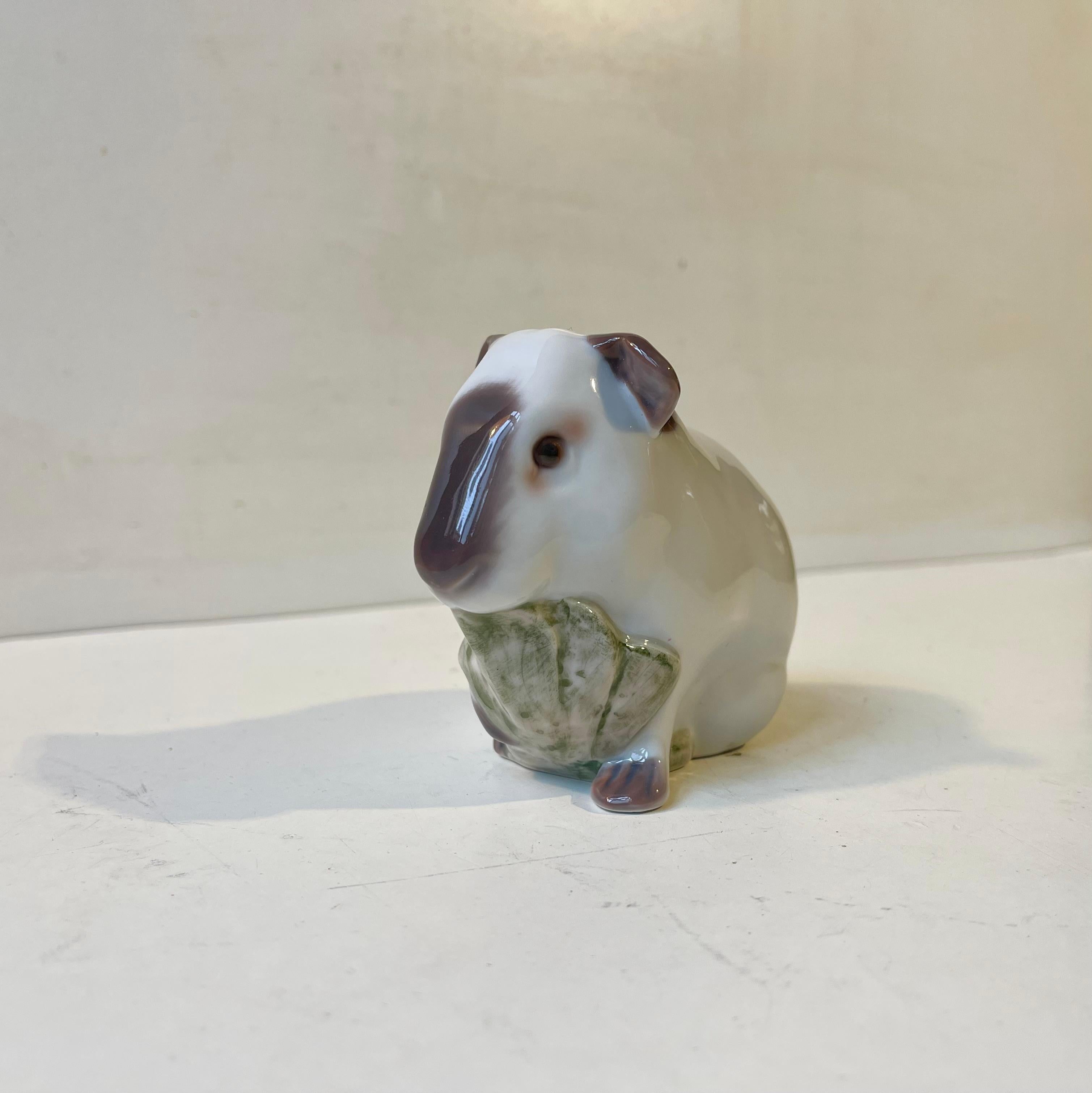 Bing & Grøndahl Meerschweinchen Figur aus glasiertem Porzellan (Moderne) im Angebot
