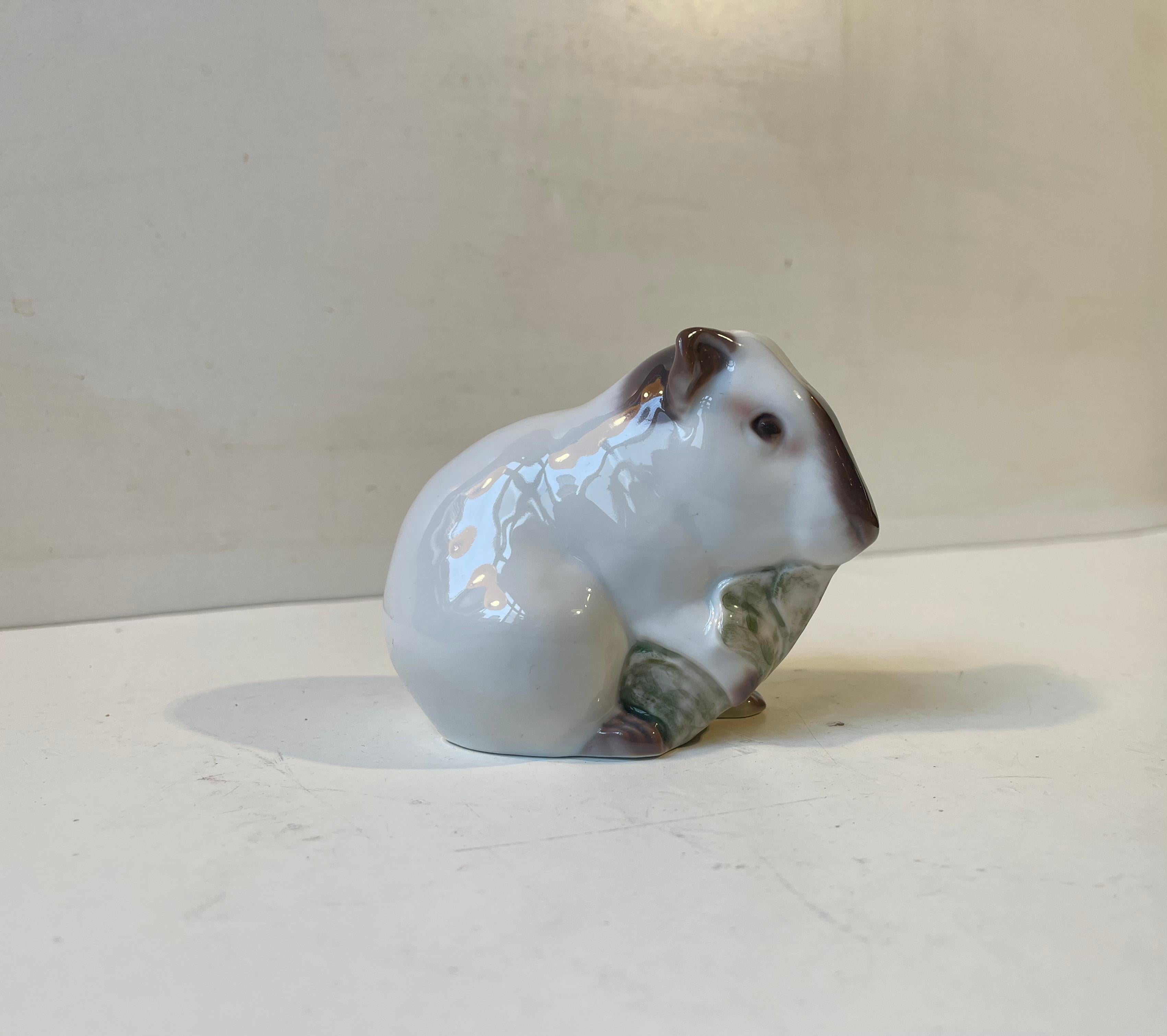 Danish Bing & Grøndahl Guinea Pig Figurine in Glazed Porcelain For Sale