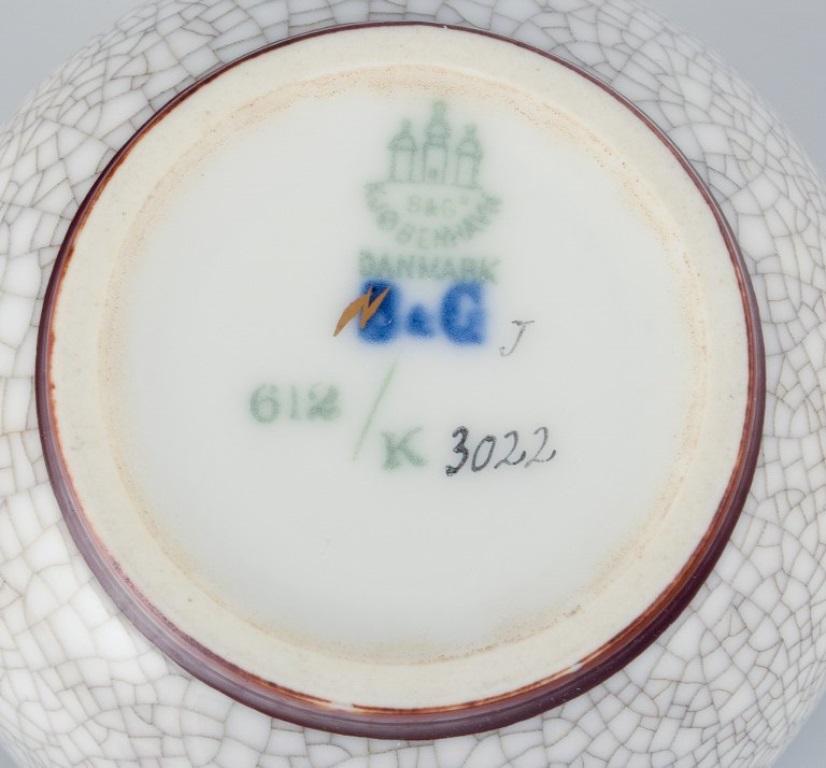 Mid-20th Century Bing & Grøndahl, jam jar in porcelain with  wooden lid and a Georg Jensen spoon