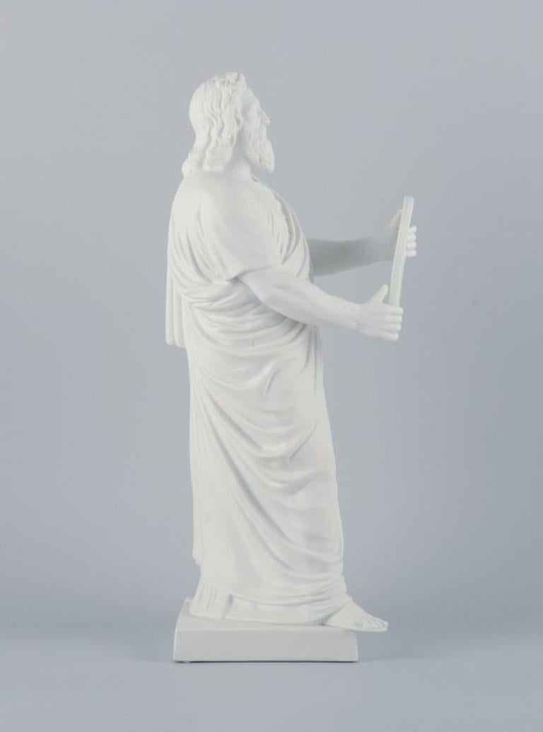 19th Century Bing & Grøndahl, large and impressive biscuit sculpture depicting Moses. For Sale
