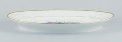 Bing & Grøndahl, large oval serving platter hand-painted with flowers