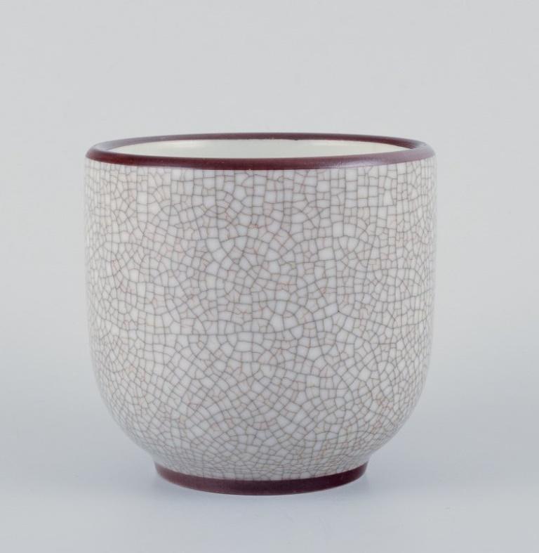 Bing & Grøndahl, Marmeladenglas aus Porzellan mit Holzdeckel und Silberlöffel (Handbemalt) im Angebot