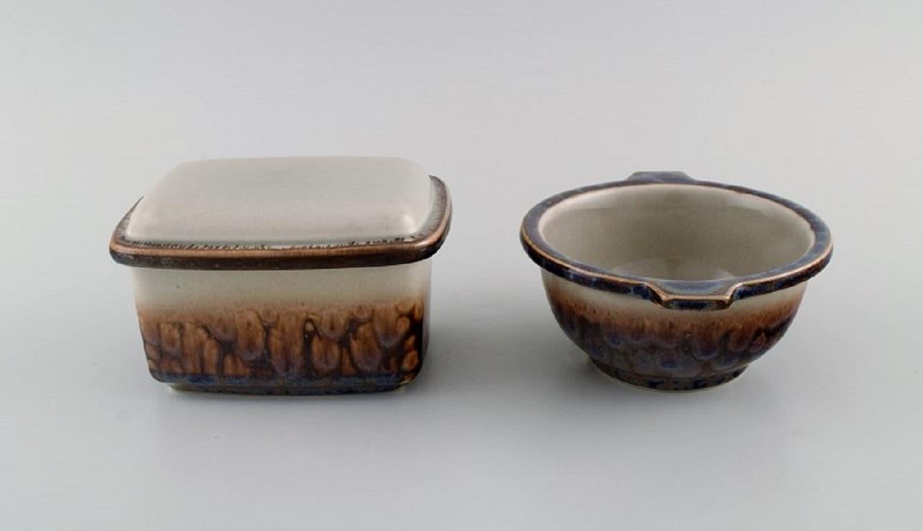 Glazed Bing & Grøndahl Mexico Dinner Service, Butter Container, Bowl and Large Dish