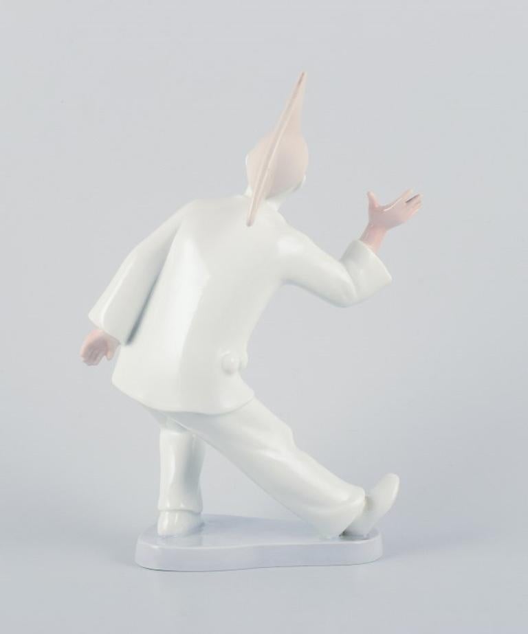 Vernissé Bing & Grøndahl, figurine de Pierrot en porcelaine.  en vente