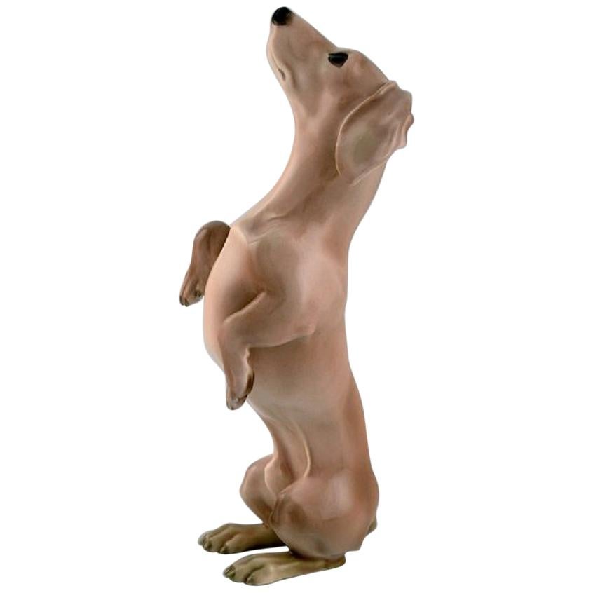 Bing & Grøndahl Porcelain Figure, Begging Dachshund, 1920s