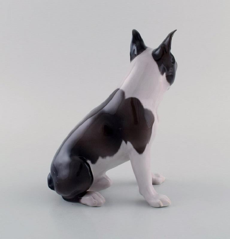Danish Bing & Grøndahl Porcelain Figure, Boston Terrier, 1970s