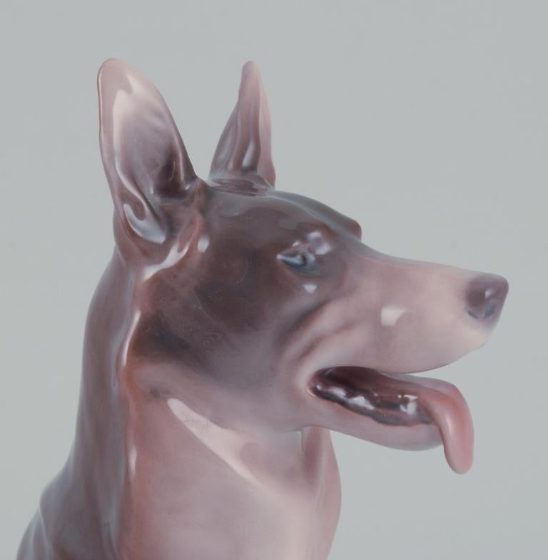 Porcelain Bing & Grøndahl, porcelain figurine of a sitting German Shepherd. For Sale