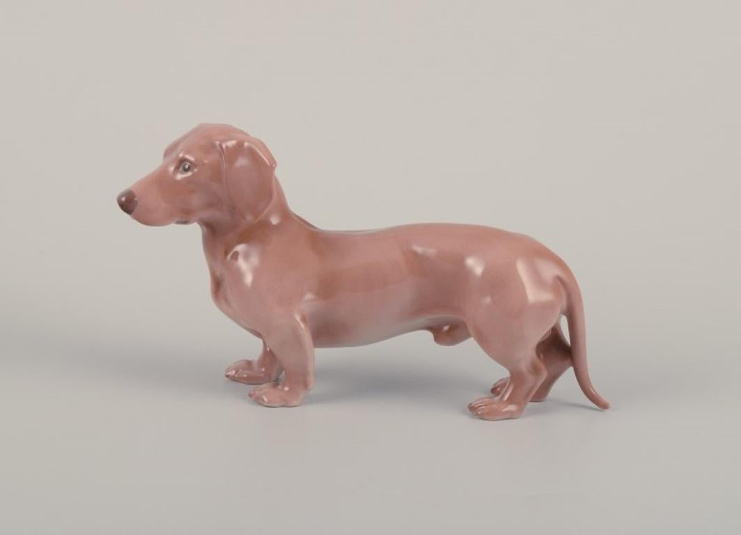 Bing & Grøndahl, rare porcelain figurine of a dachshund.
Model number 1752.
Approximately from the 1930s.
Marked.
First factory quality.
Perfect condition.
Dimensions: L 20.0 cm x H 11.0 cm.