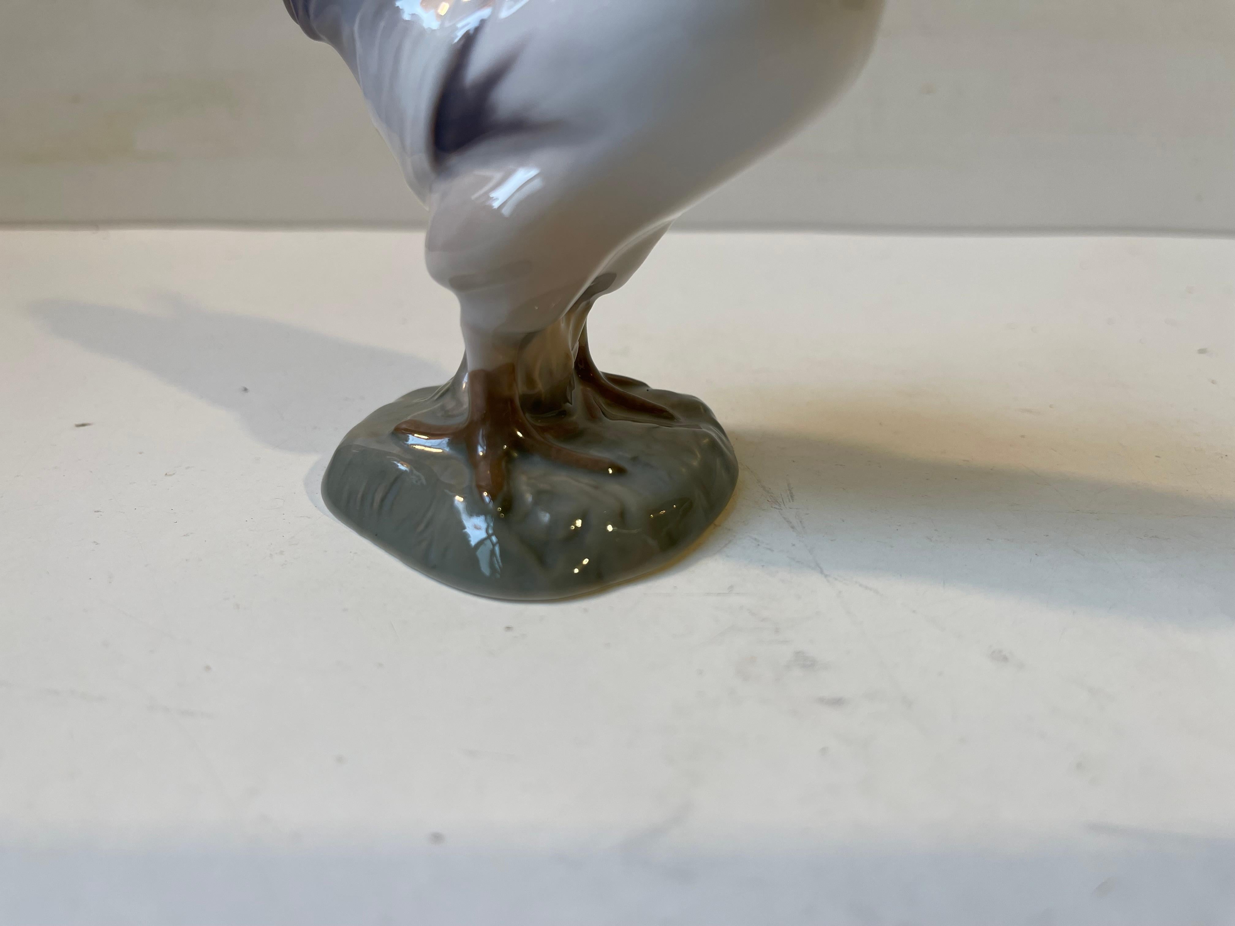 High Victorian Bing & Grøndahl Rooster Figurine in Glazed Porcelain For Sale