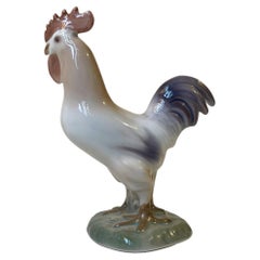 Vintage Bing & Grøndahl Rooster Figurine in Glazed Porcelain