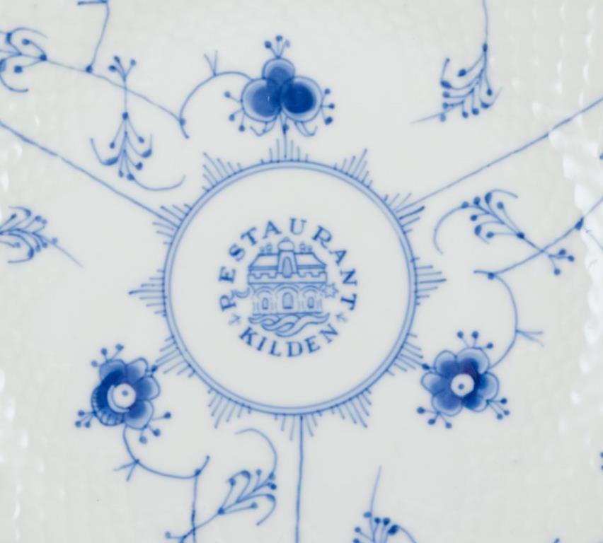 Bing & Grøndahl. Set of four Blue Fluted plates. Hotel/restaurant porcelain. 1