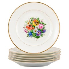 Bing & Grøndahl, six dinner plates in porcelain, 1920/30s